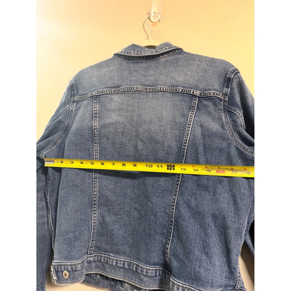 Lucky Brand Womens XL Denim Trucker Jacket Medium Wash Blue Jean Jacket - Picture 6 of 6